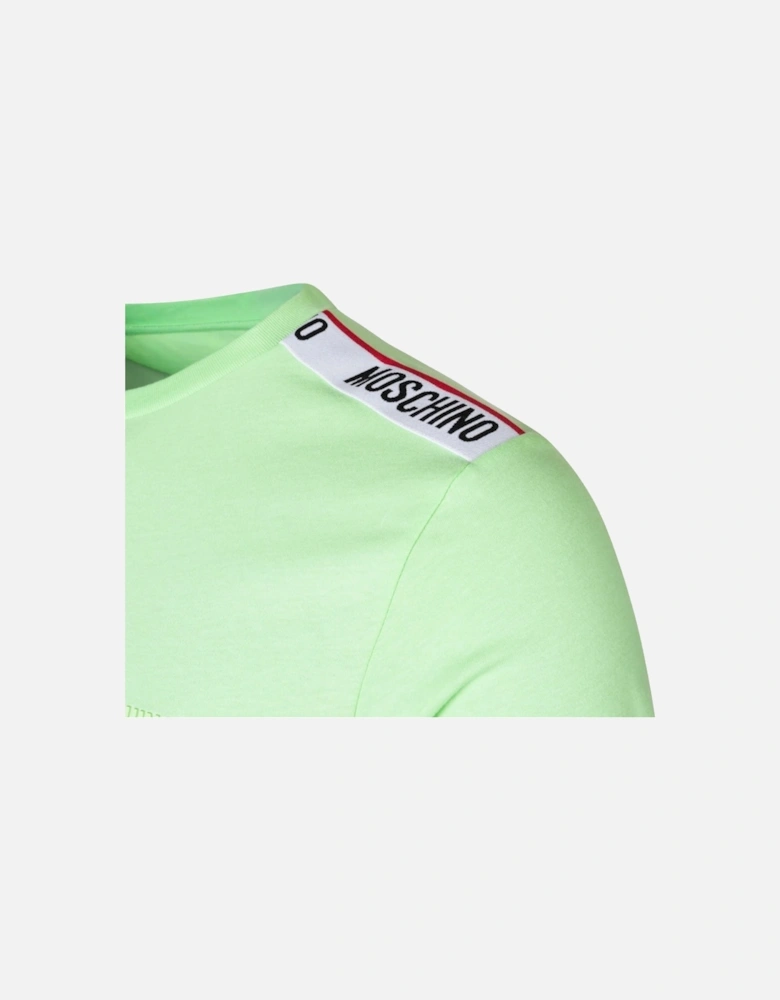 Taped Shoulder Logo Green T-Shirt