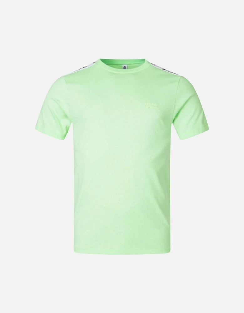 Taped Shoulder Logo Green T-Shirt