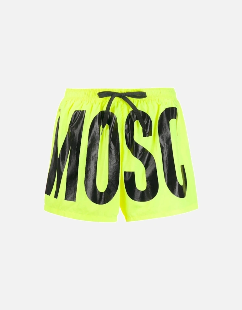 Brand Print Logo Bright Yellow Short Swim Shorts