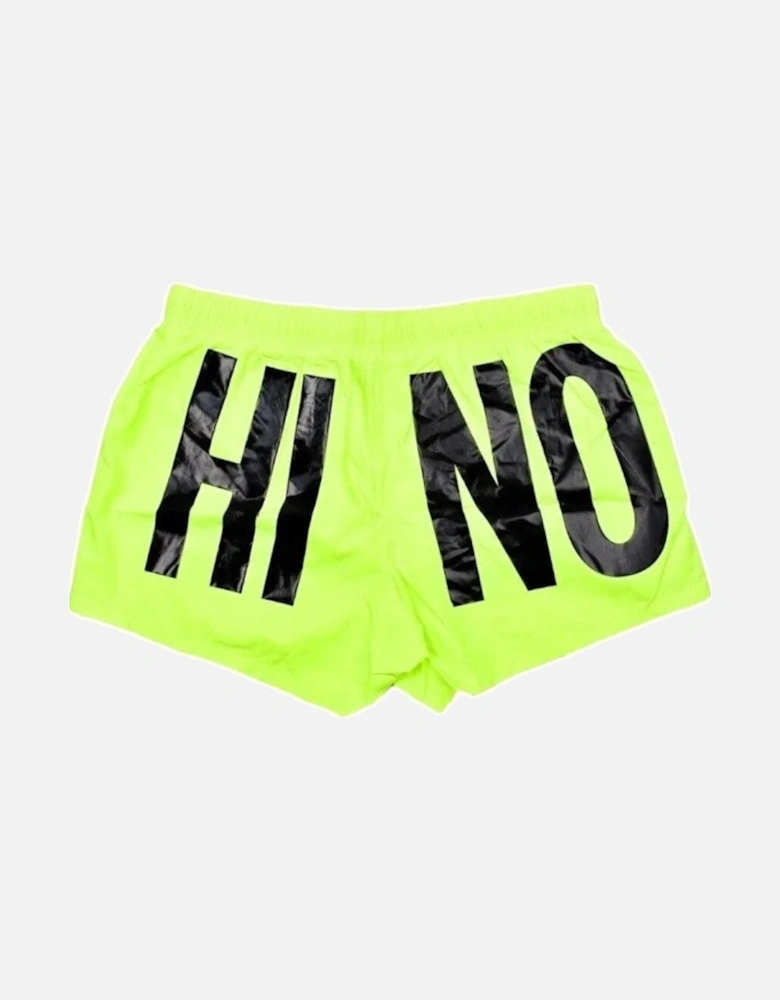 Brand Print Logo Bright Yellow Short Swim Shorts