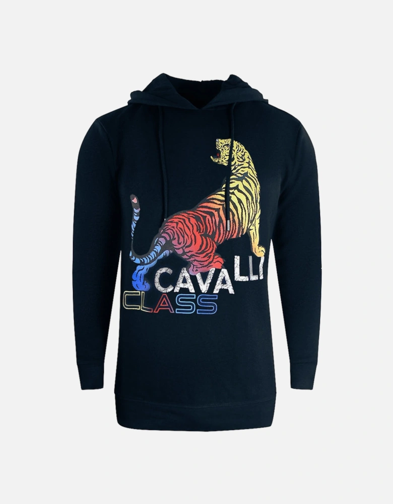 Cavalli Class Bold Tiger Logo Navy Blue Hoodie