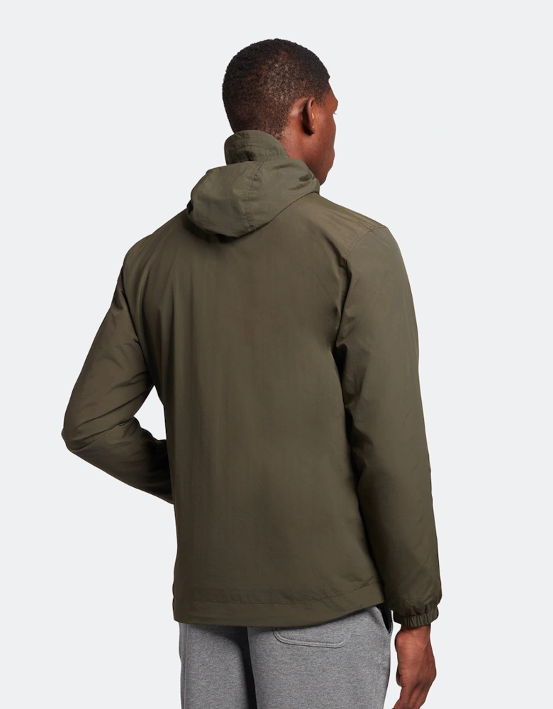 Lyle & Scott Branded Olive Hooded Short Lightweight Jacket