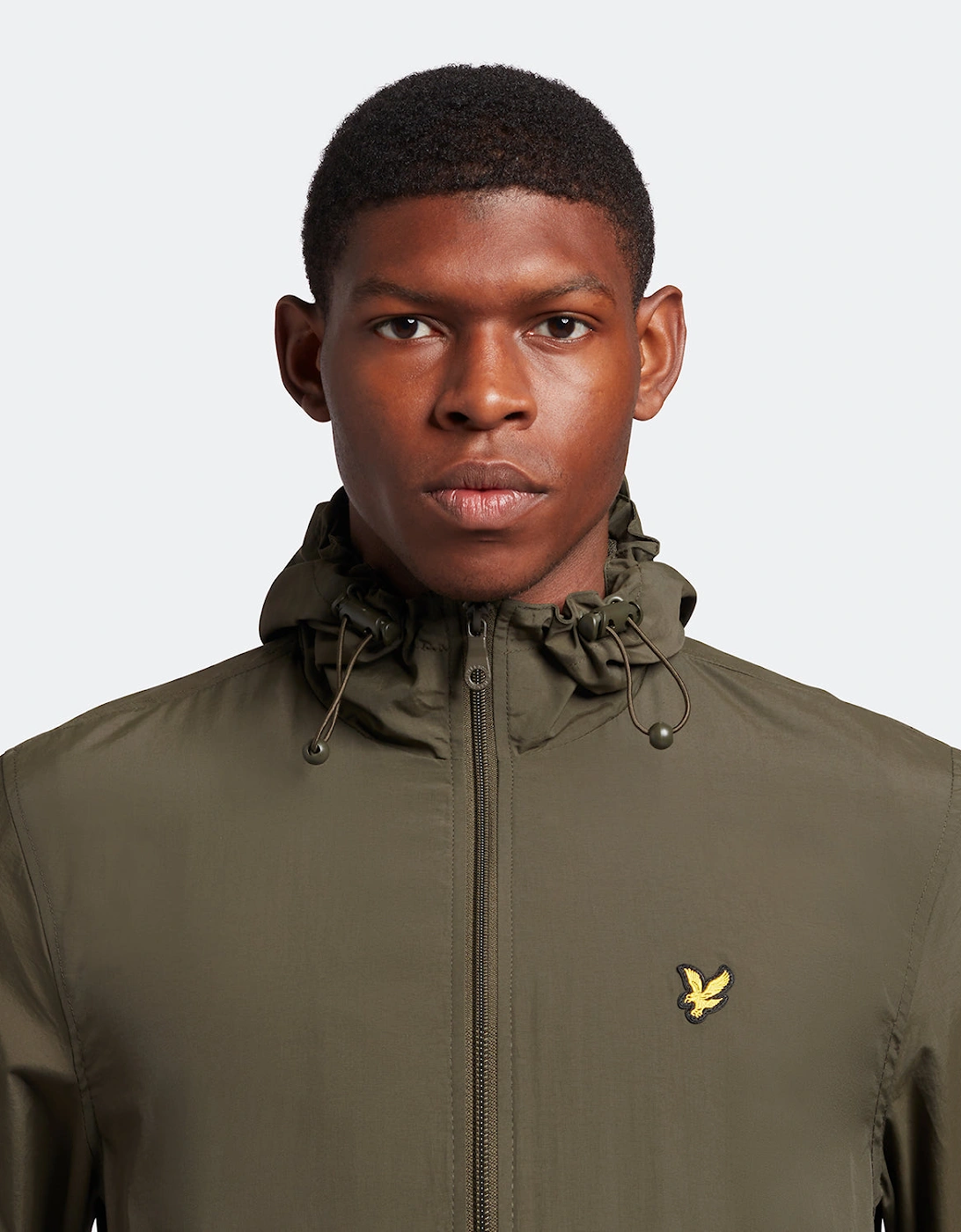 Lyle & Scott Branded Olive Hooded Short Lightweight Jacket