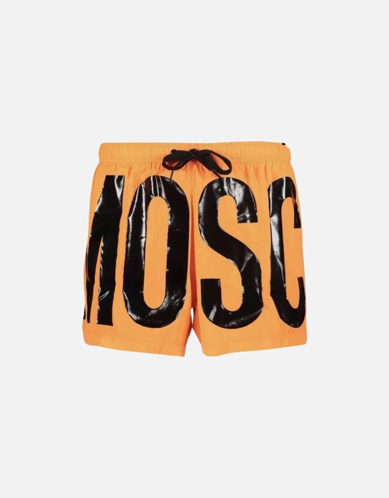 Brand Print Logo Light Orange Short Swim Shorts