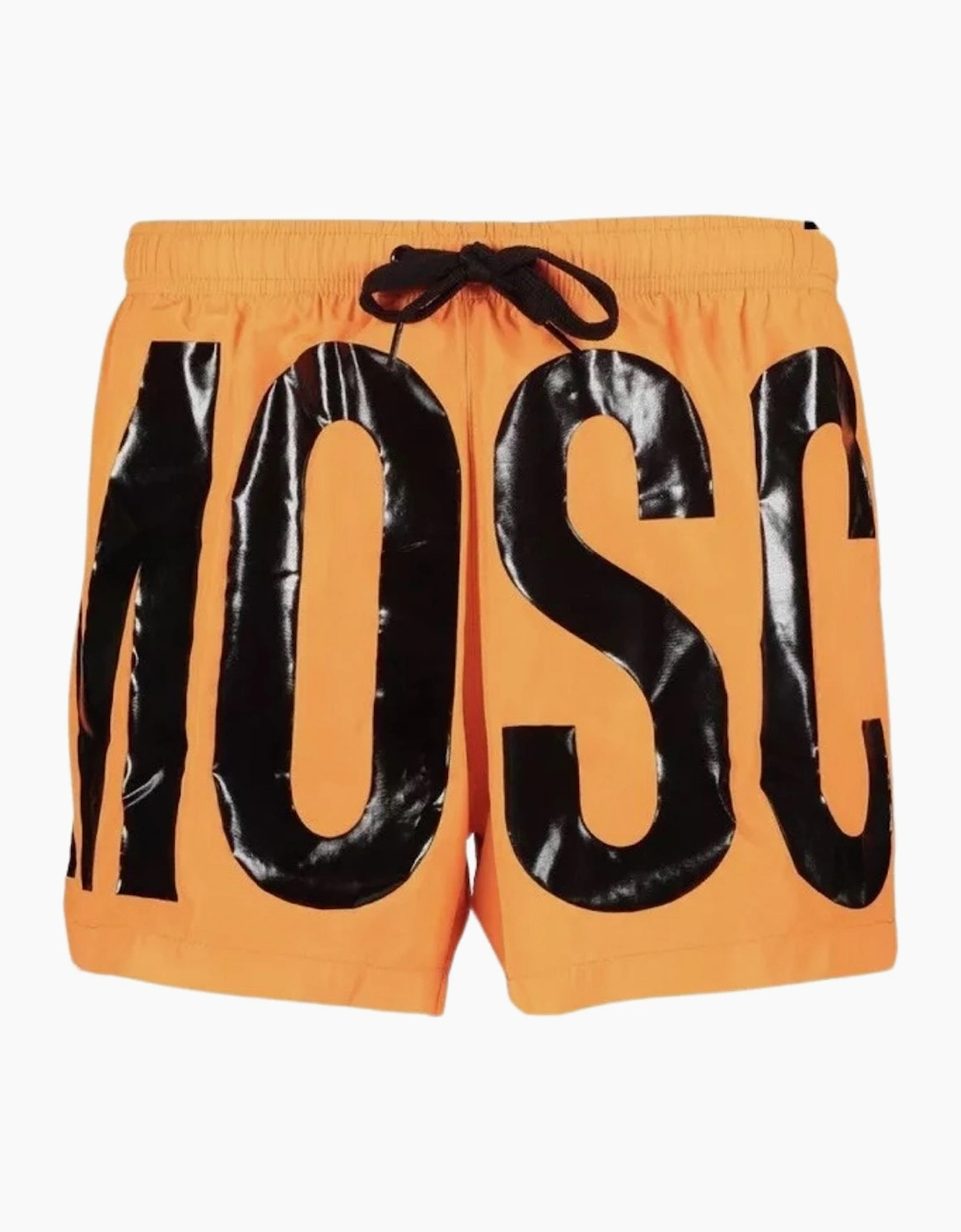 Men's Moschino Brand Print Logo Light Orange Short Swim Shorts - Size: 35/34/32