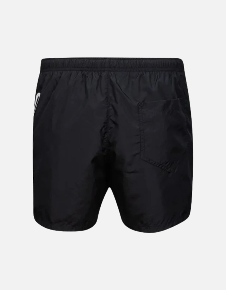 Large Circular Milano Logo Black Swim Shorts