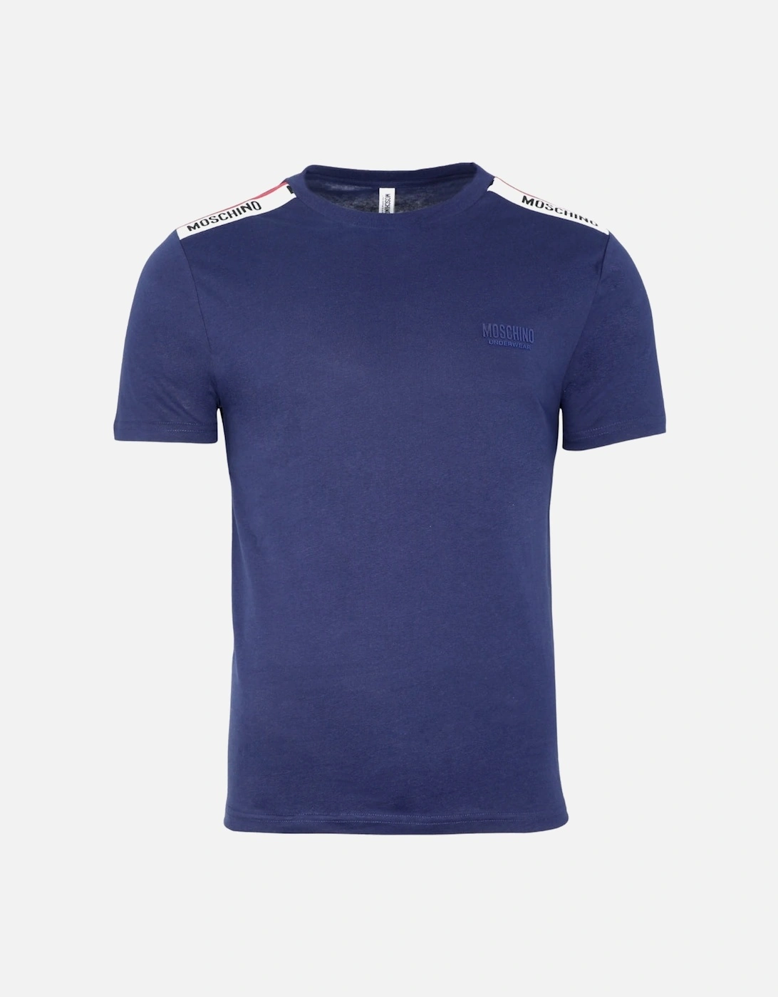 Taped Shoulder Logo Navy BlueT-Shirt, 4 of 3