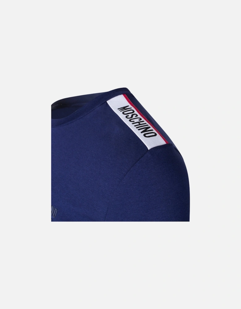 Taped Shoulder Logo Navy BlueT-Shirt