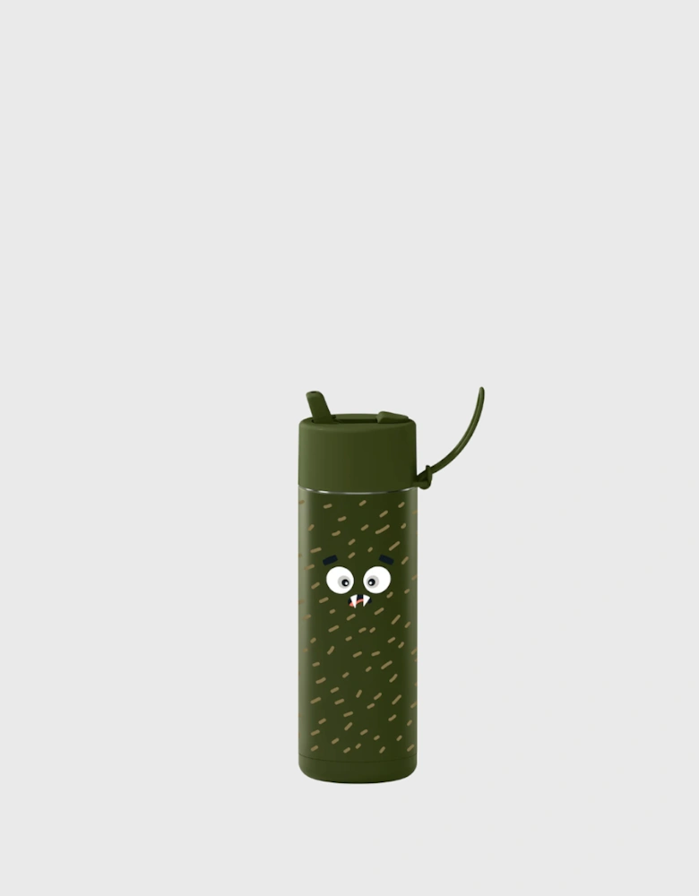 20oz Franksters Ceramic Reusable Bottle with Gold Straw Lid and Strap Khaki Scout