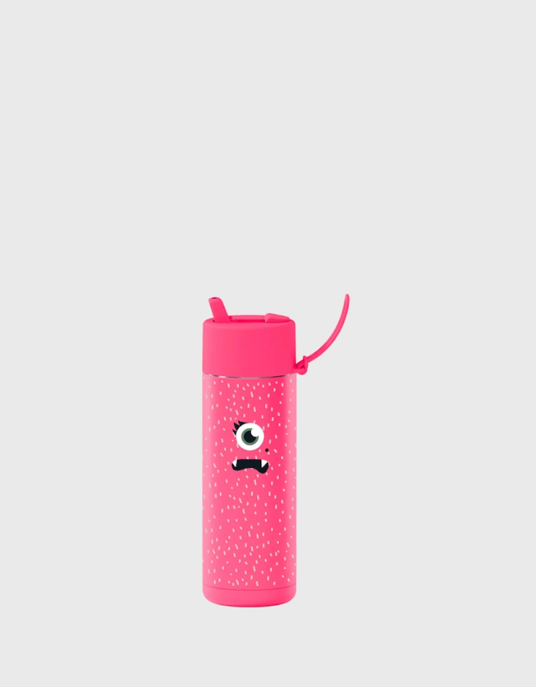 20oz Franksters Ceramic Reusable Bottle with Gold Straw Lid and Strap Neon Pink Piper