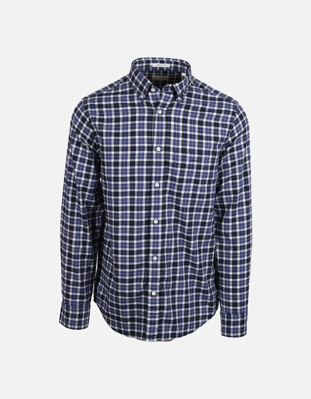 Reg Light Twill Check Shirt Sailor Navy, 5 of 4