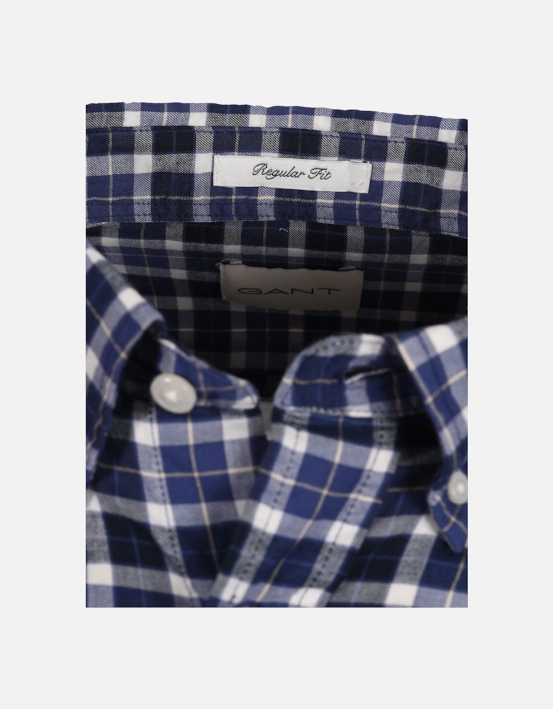 Reg Light Twill Check Shirt Sailor Navy