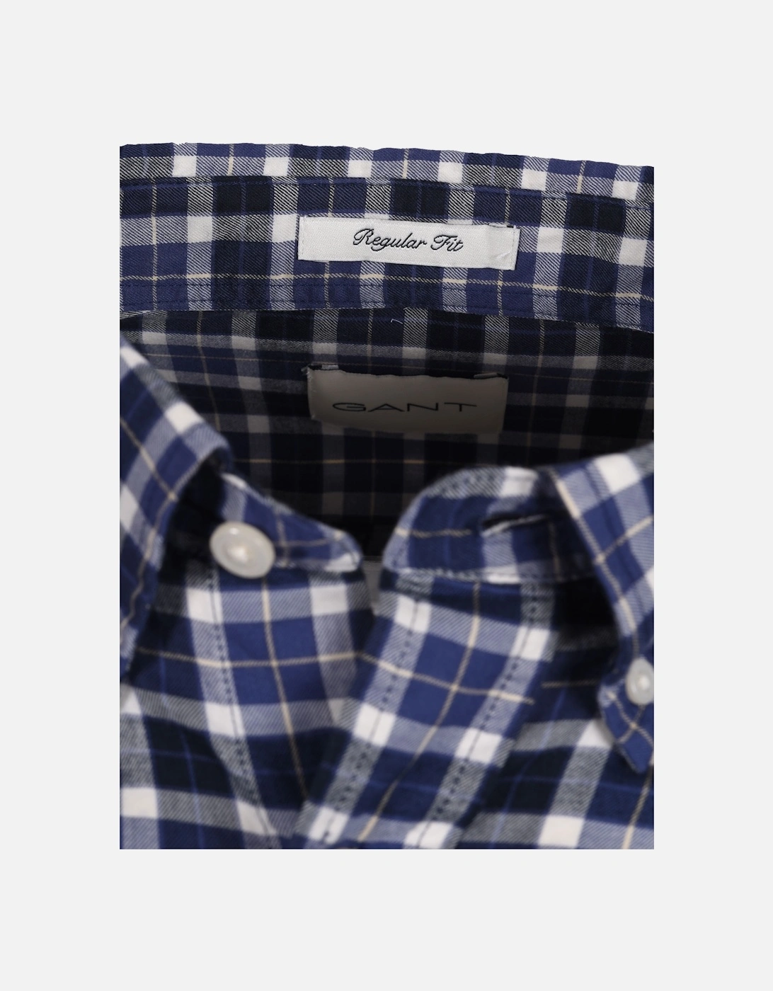 Reg Light Twill Check Shirt Sailor Navy