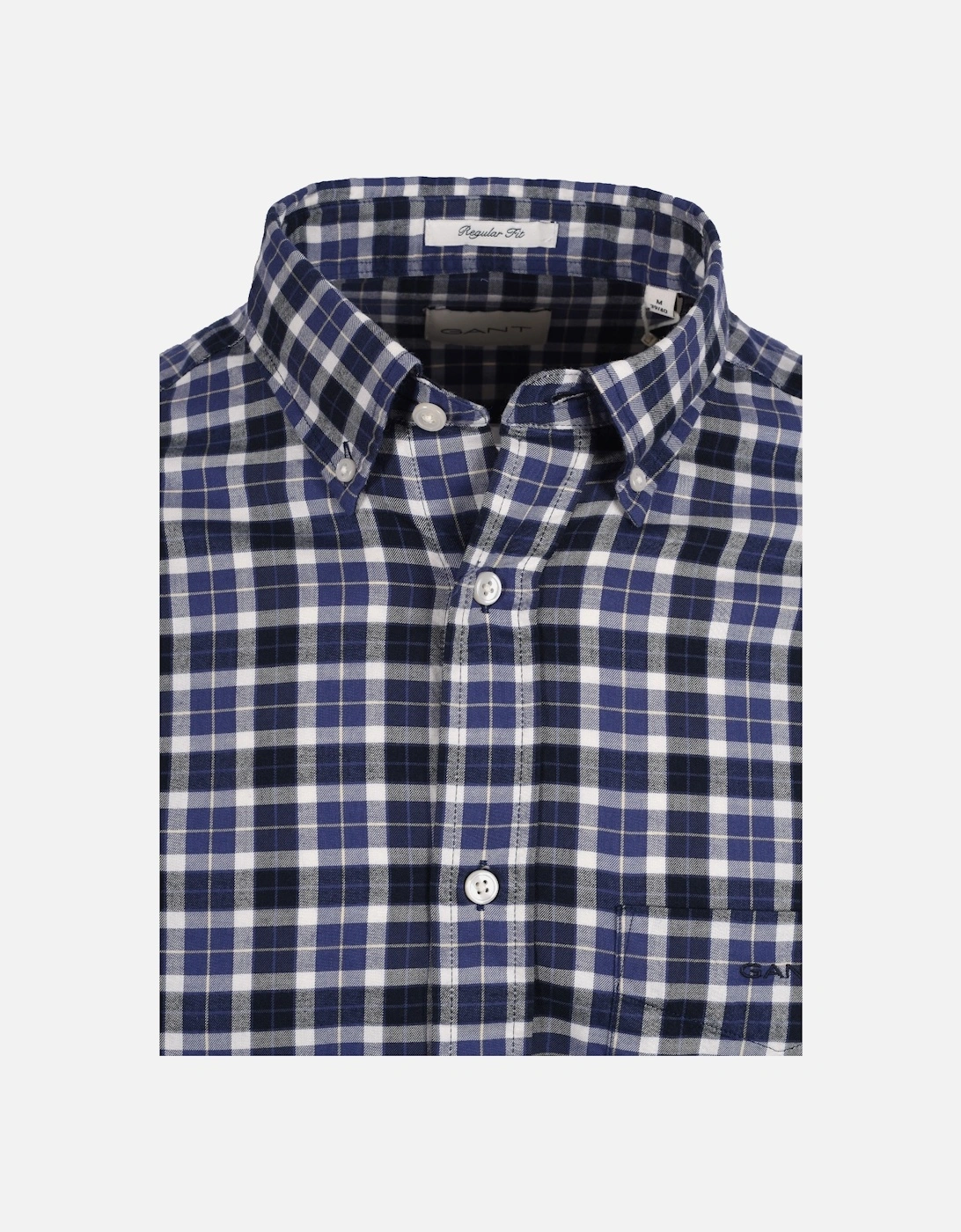 Reg Light Twill Check Shirt Sailor Navy