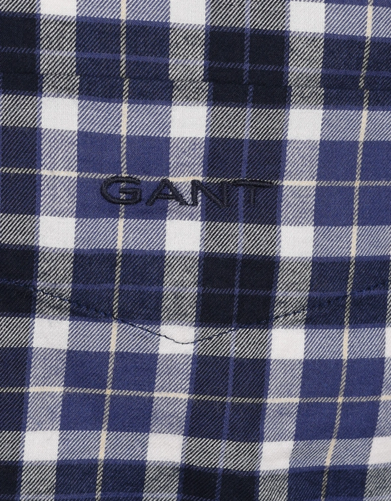 Reg Light Twill Check Shirt Sailor Navy