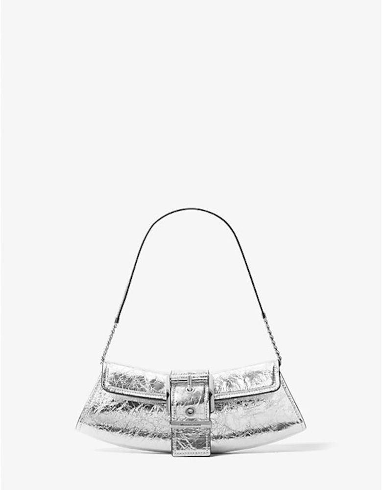 Colby Small Crackled Metallic Leather Convertible Clutch