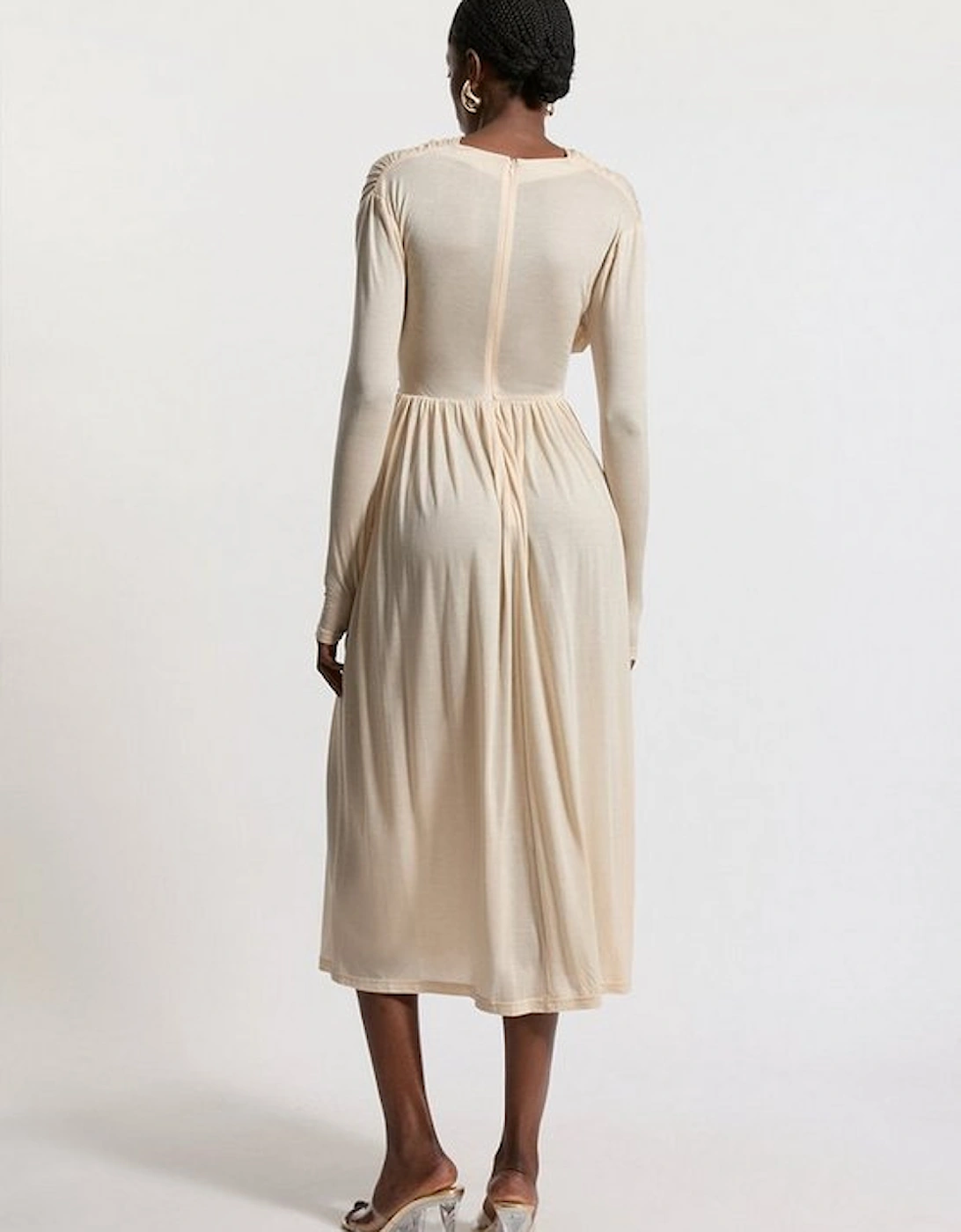 Premium Tencel Jersey Wrap Detail Midi Dress