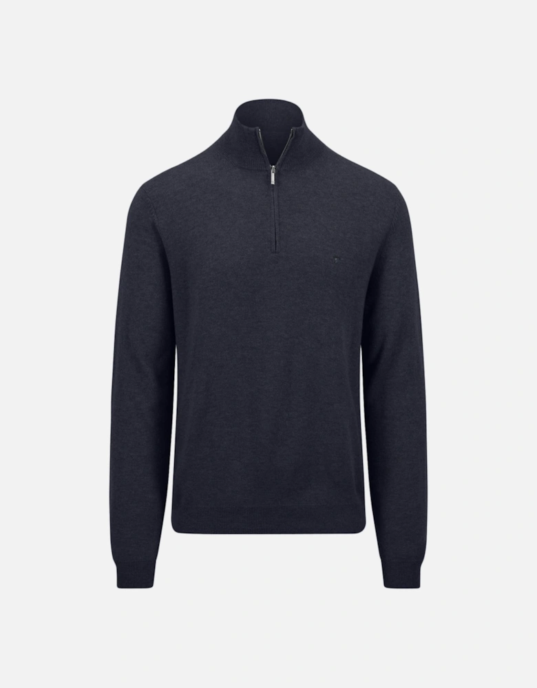 Fynch-Hatton Troyer Half Zip Knitwear New Navy