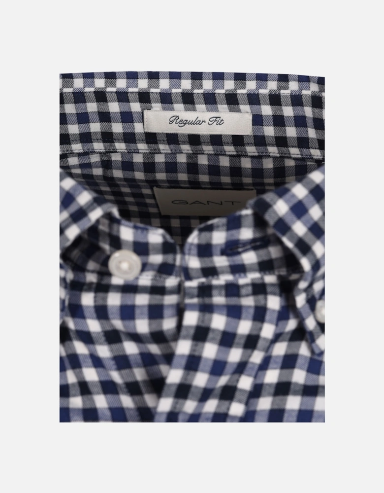 Reg Light Twill Gingham Shirt Sailor Navy