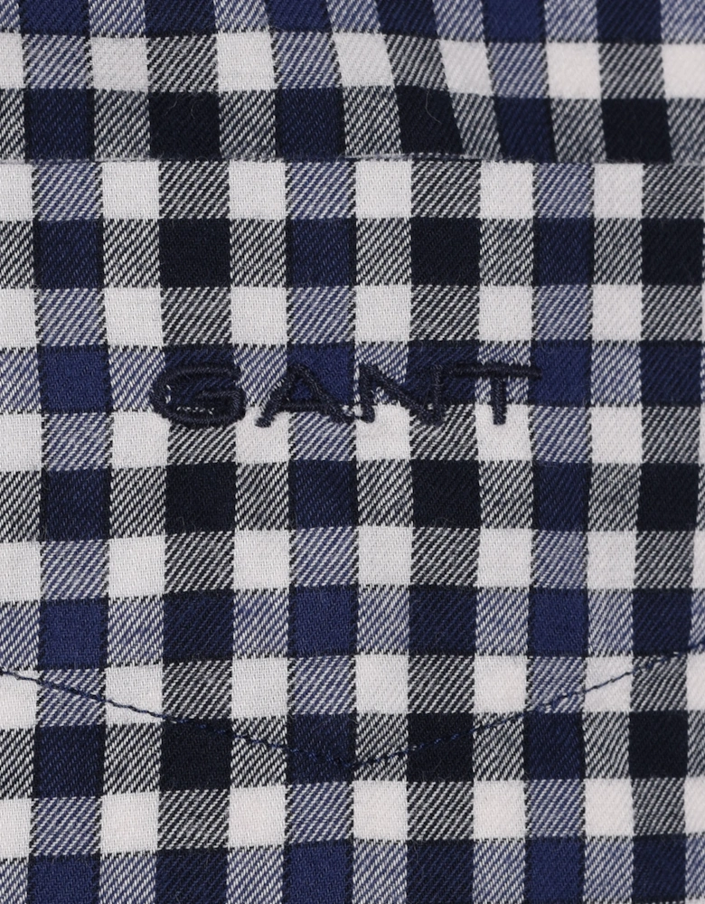 Reg Light Twill Gingham Shirt Sailor Navy