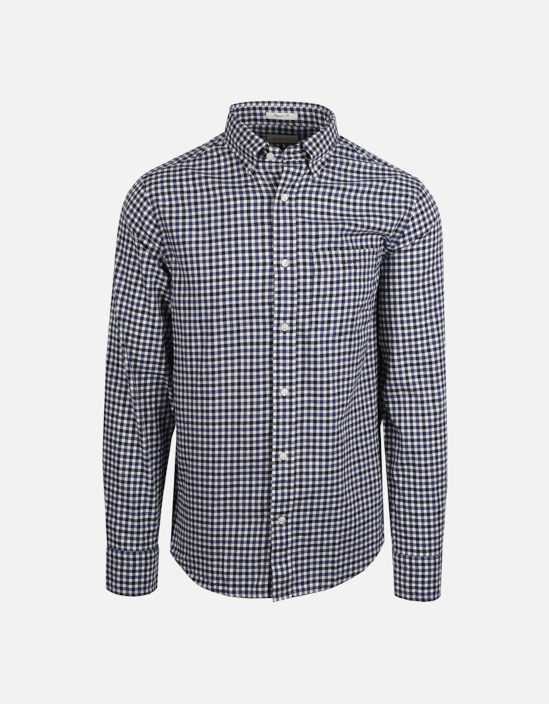 Reg Light Twill Gingham Shirt Sailor Navy