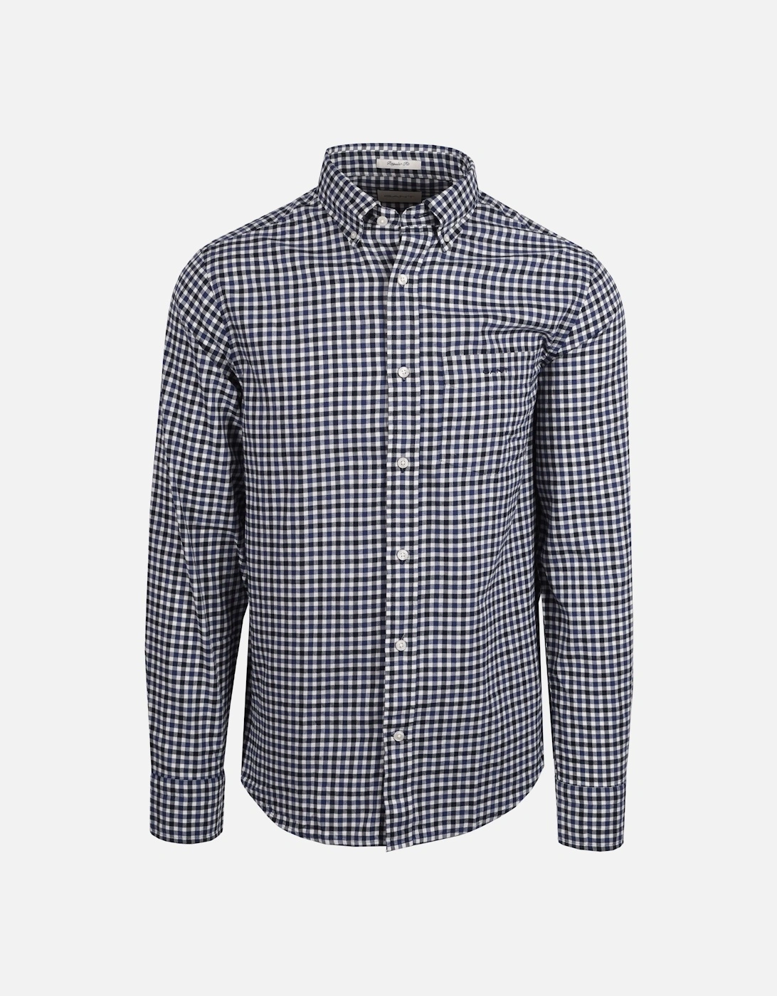 Reg Light Twill Gingham Shirt Sailor Navy, 5 of 4