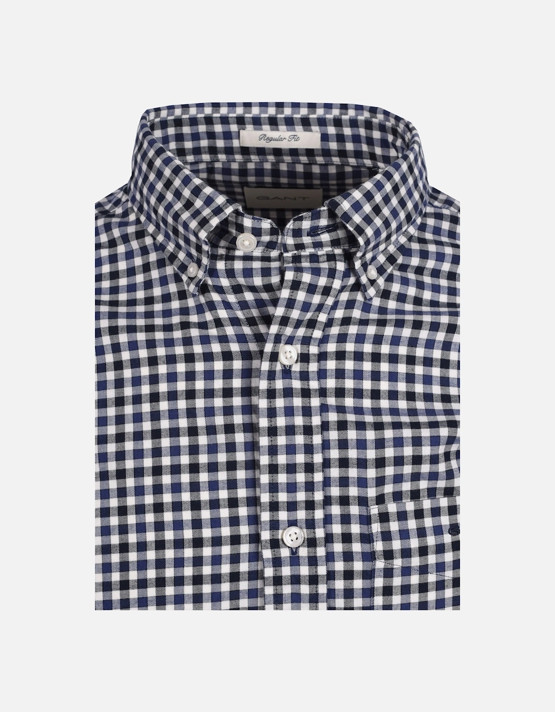 Reg Light Twill Gingham Shirt Sailor Navy