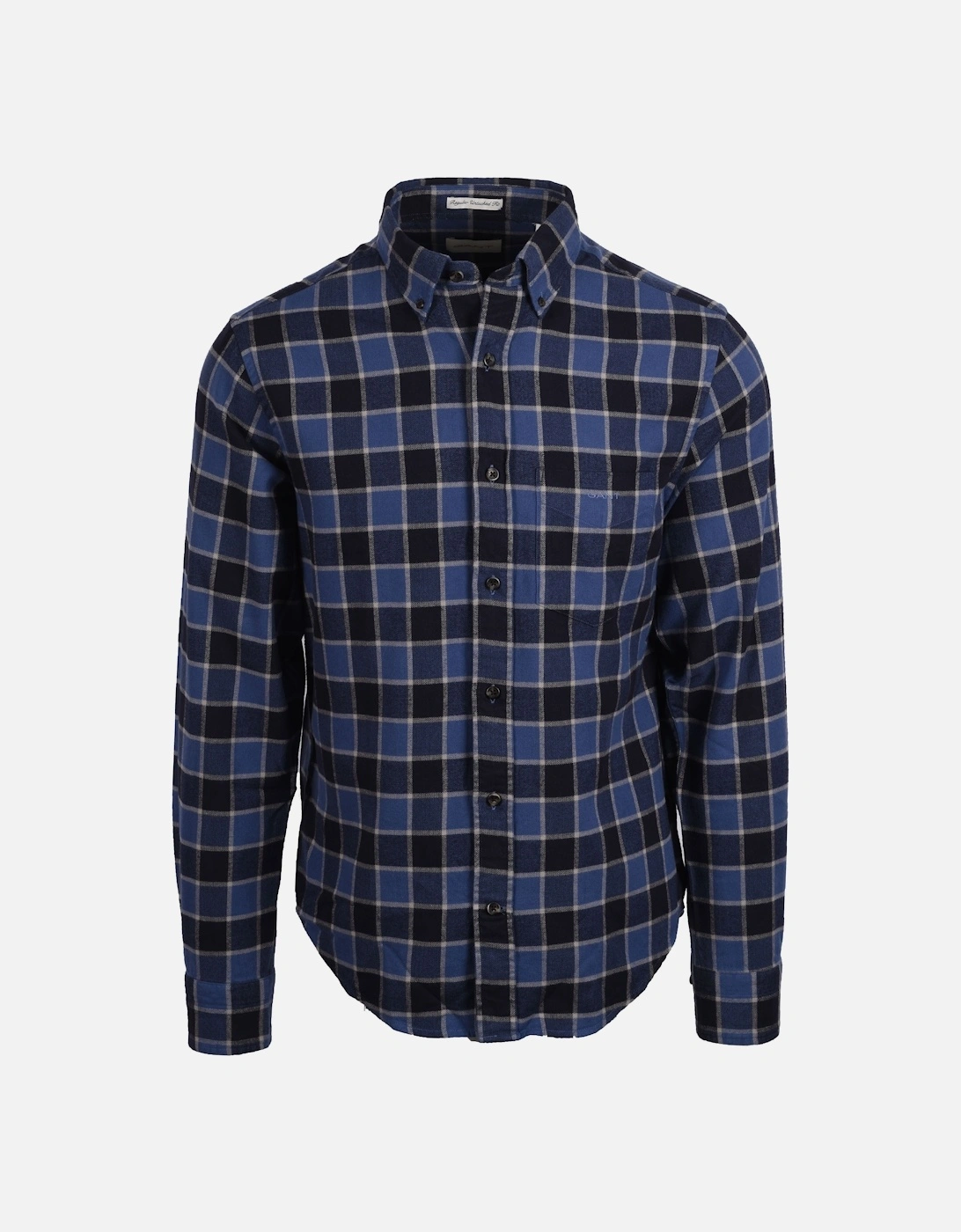 Reg Herringbone Check Shirt Evening Blue, 5 of 4