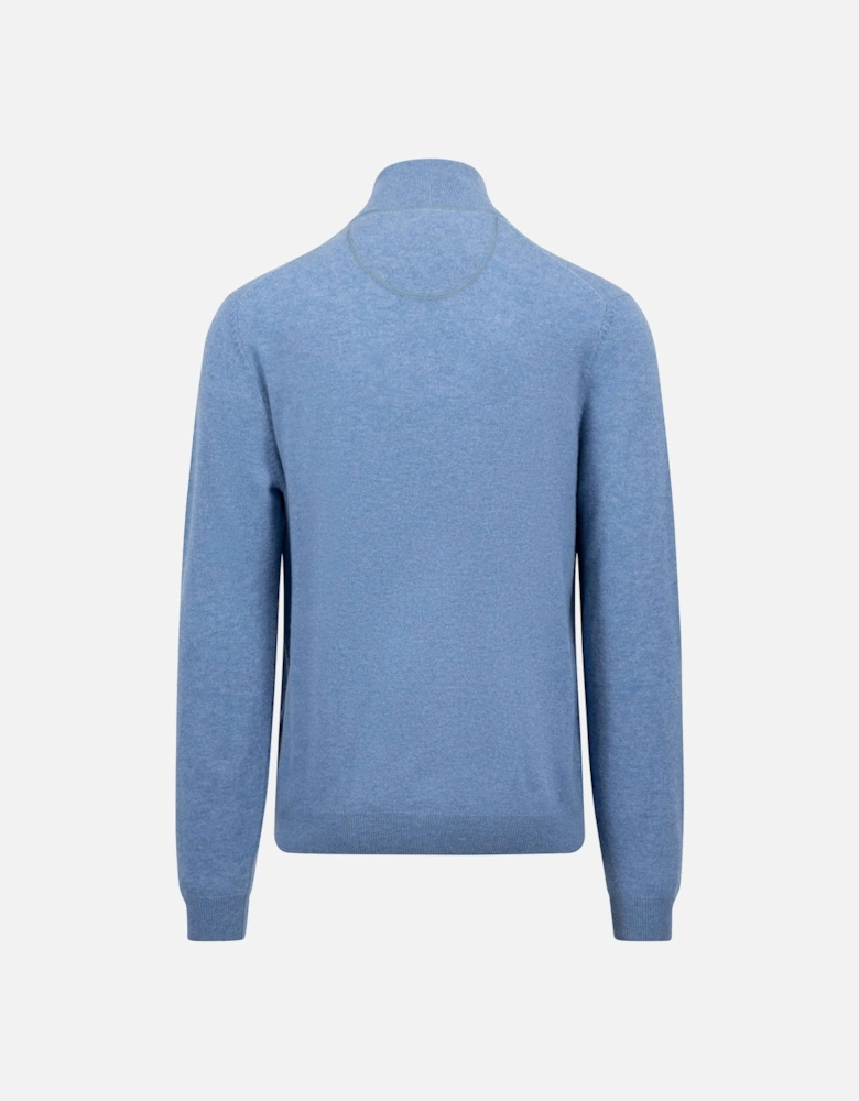 Fynch-Hatton Troyer Half Zip Knitwear Cloud Blue