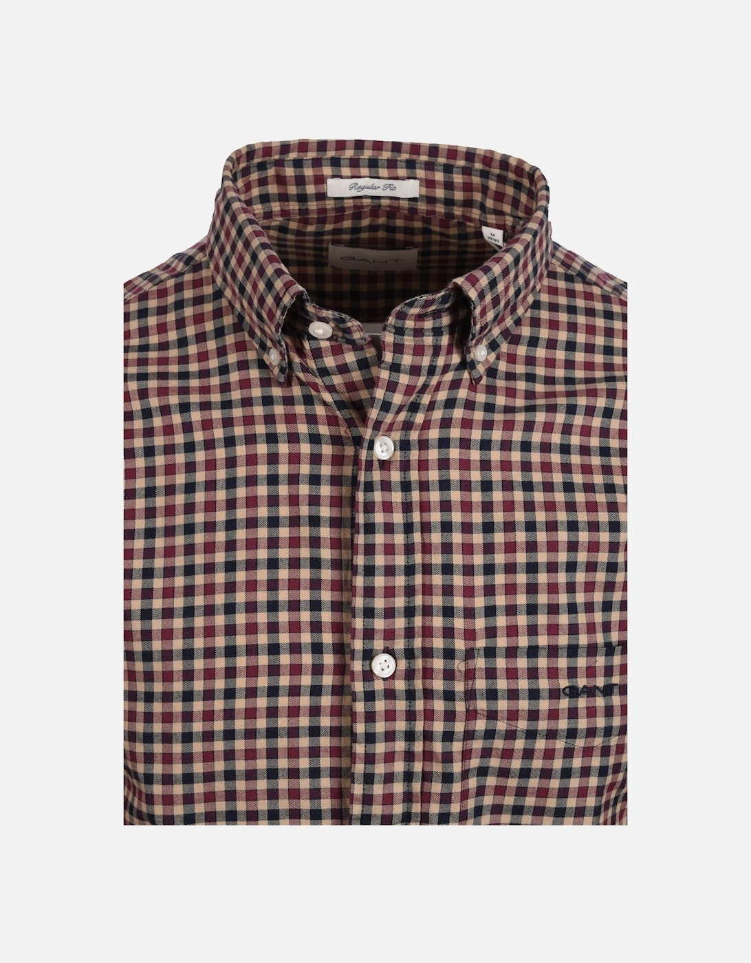 Reg Light Twill Gingham Shirt Wine Red