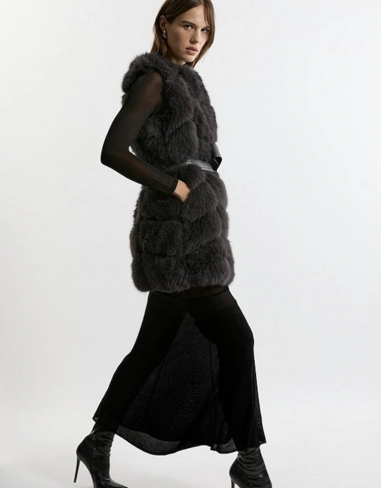 Faux Fur Panelled Gilet
