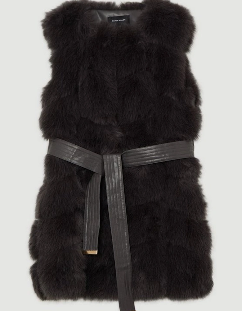 Faux Fur Panelled Gilet