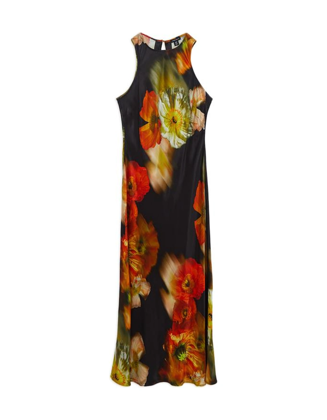 Floral Satin Woven Column Maxi Dress