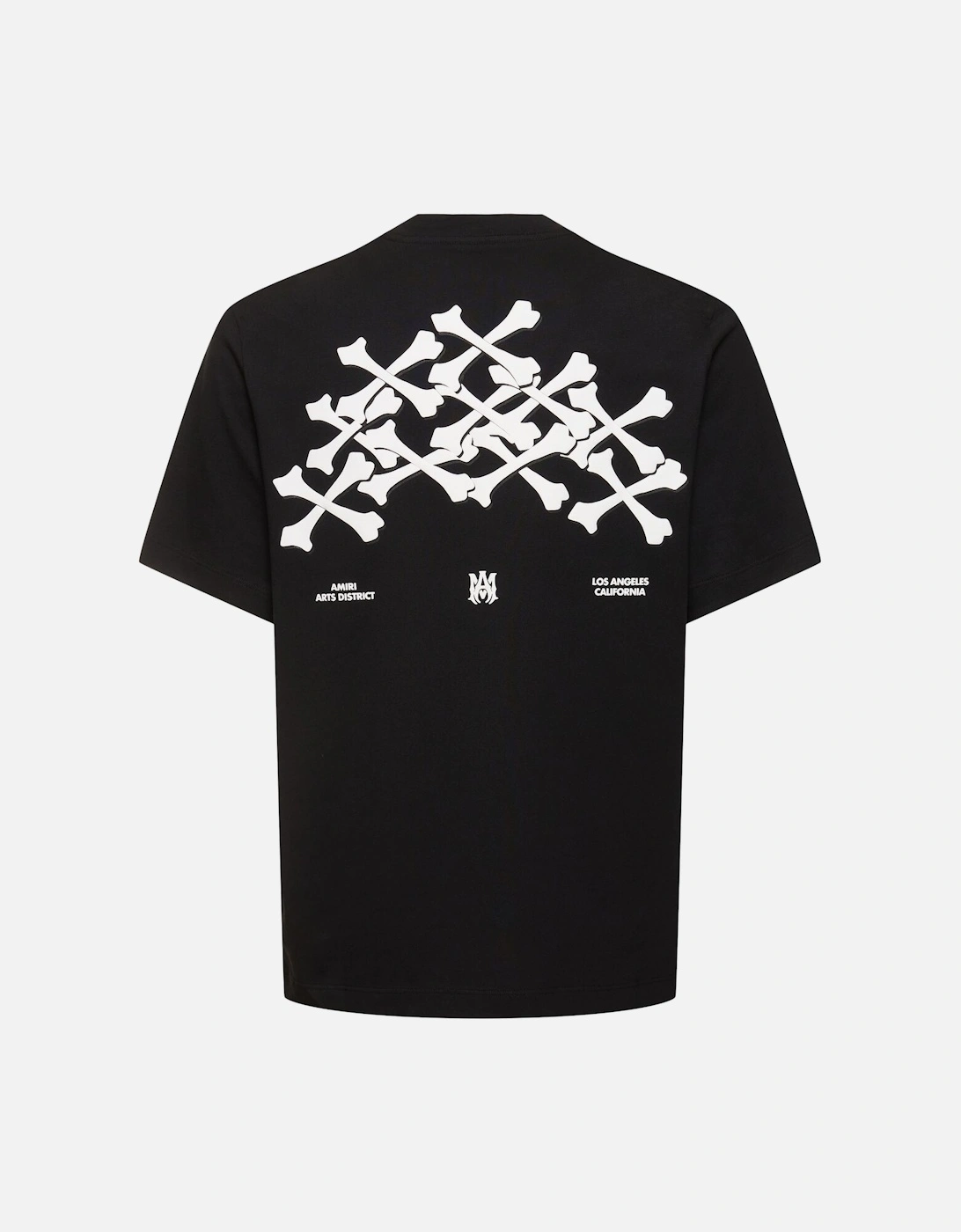 Amiri Men's Black Hollywood Bones Stacked Logo T-Shirt In  42 Xl