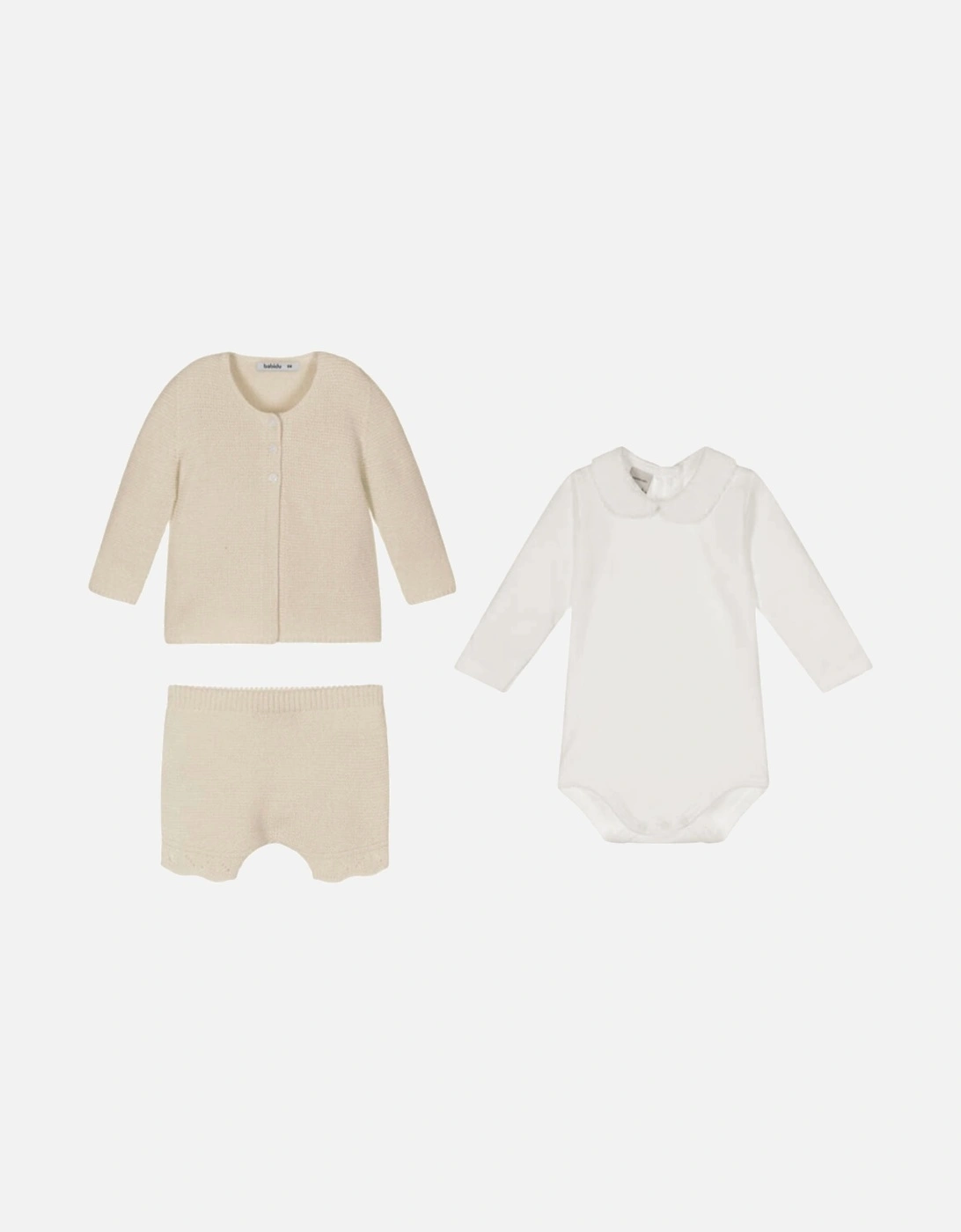 Beige Knit Jam Pant Set