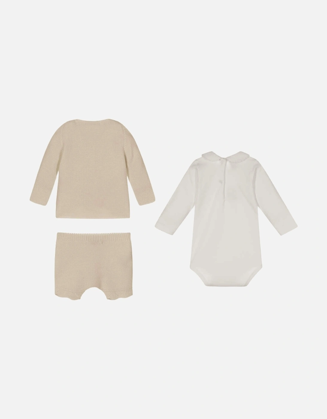 Beige Knit Jam Pant Set