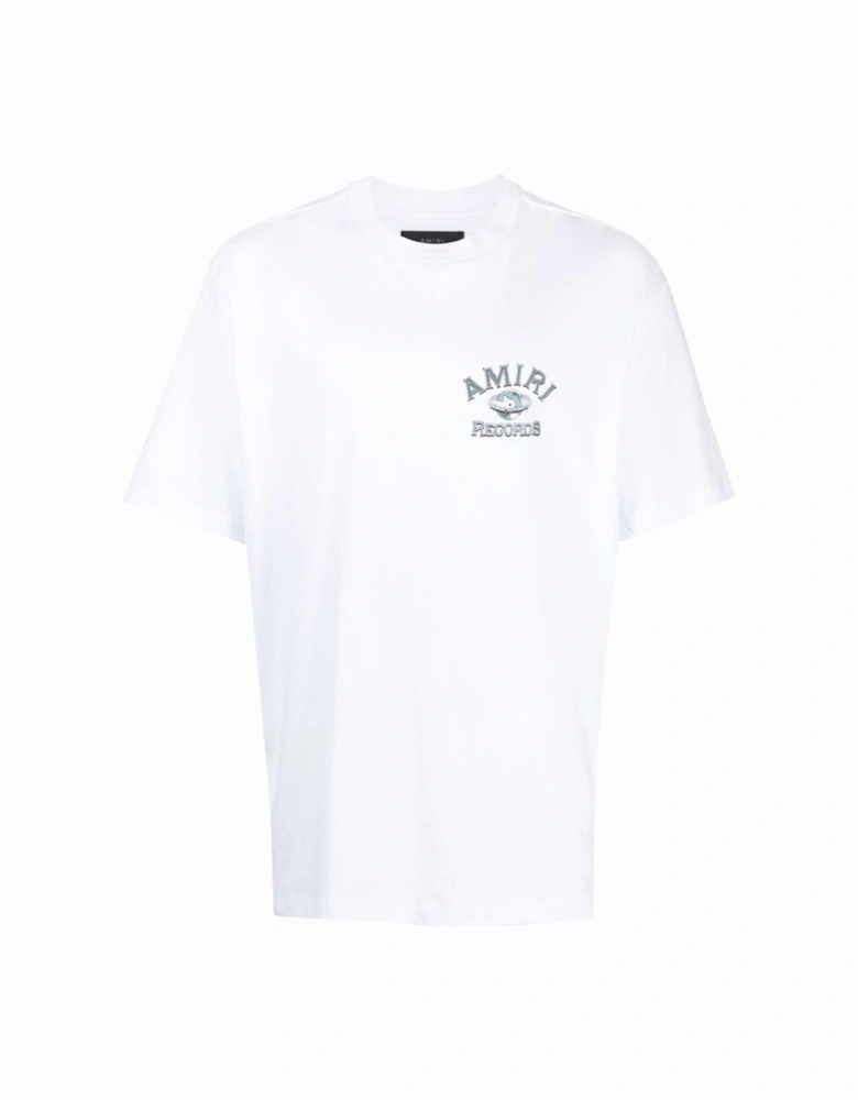 Global Records Logo Printed T-Shirt in White