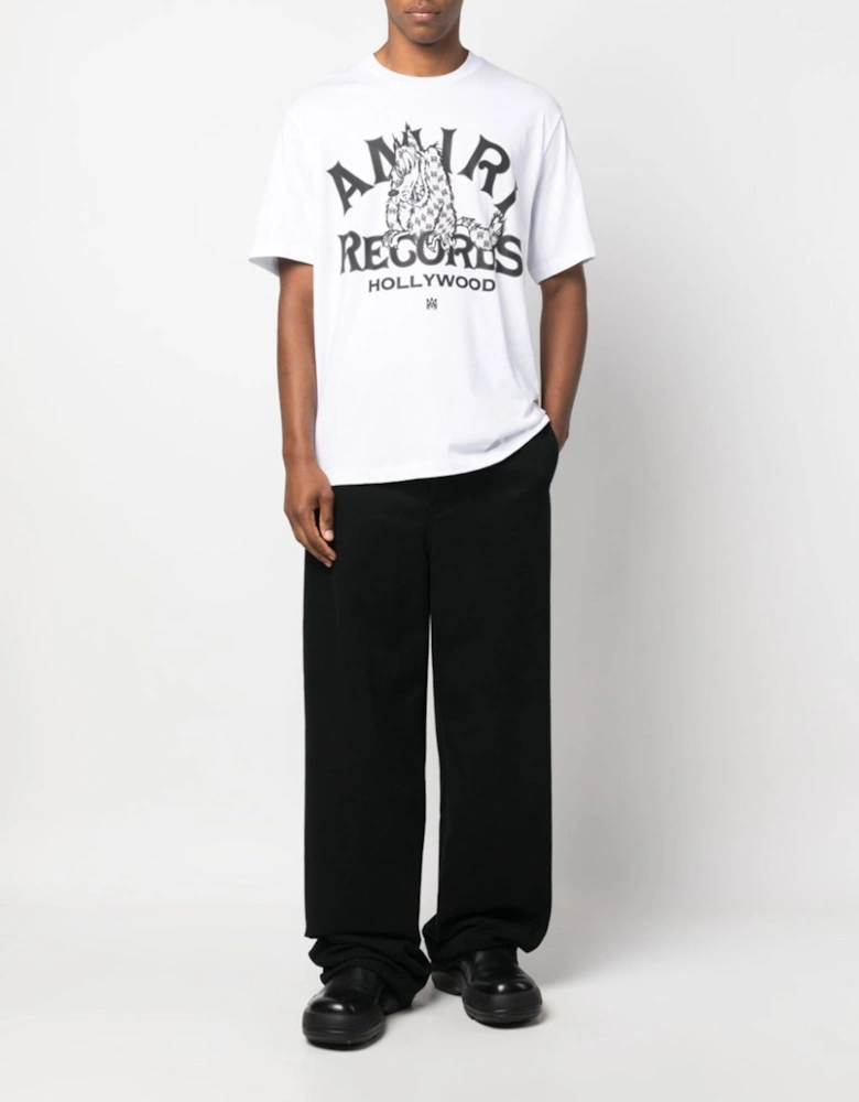 Records Wolf Printed T-Shirt in White