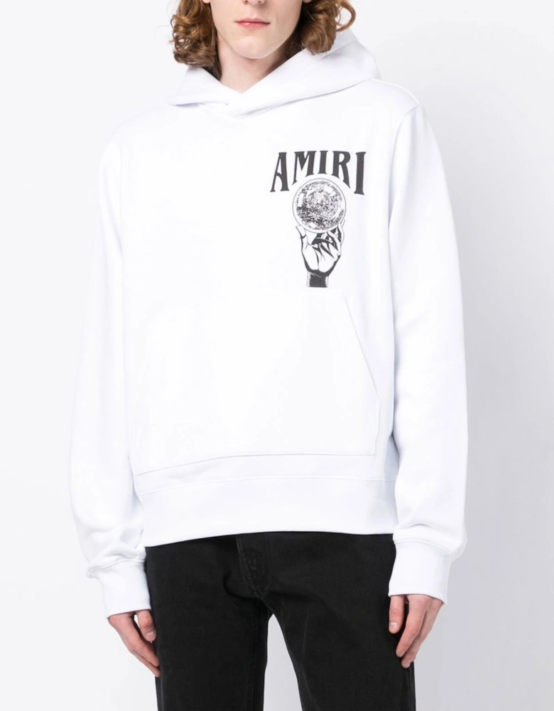 Crystal Ball Logo Hoodie in White