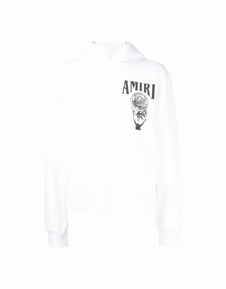 Crystal Ball Logo Hoodie in White