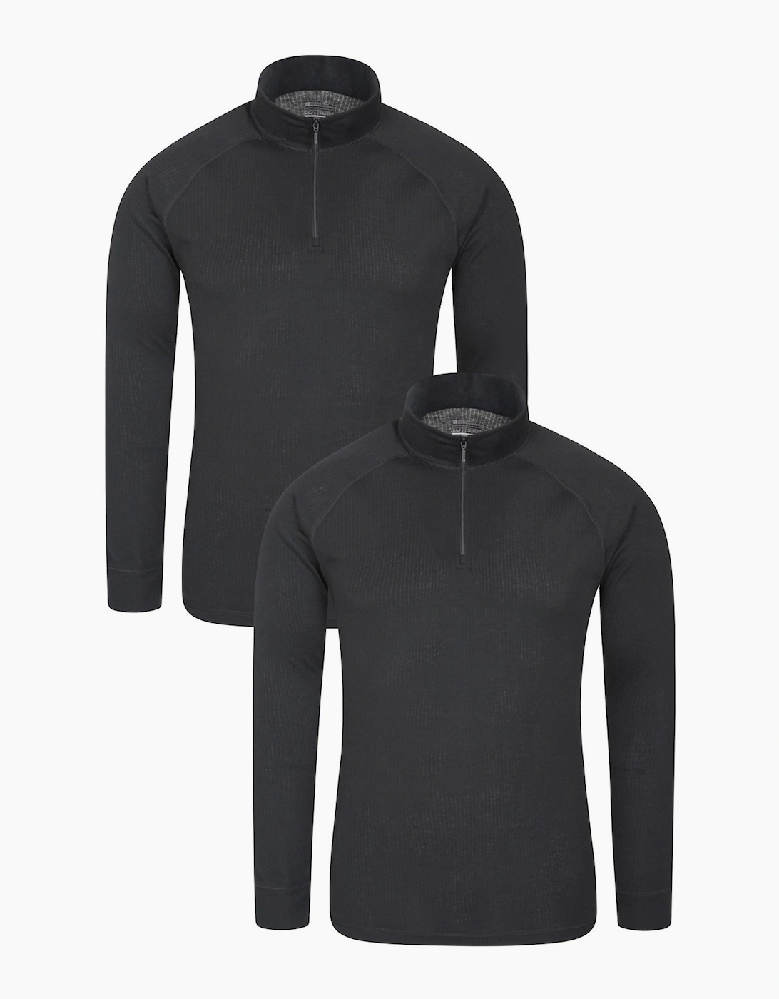Mountain Warehouse Men's Black Talus Base Layer Top (Pack Of 2) - Size L