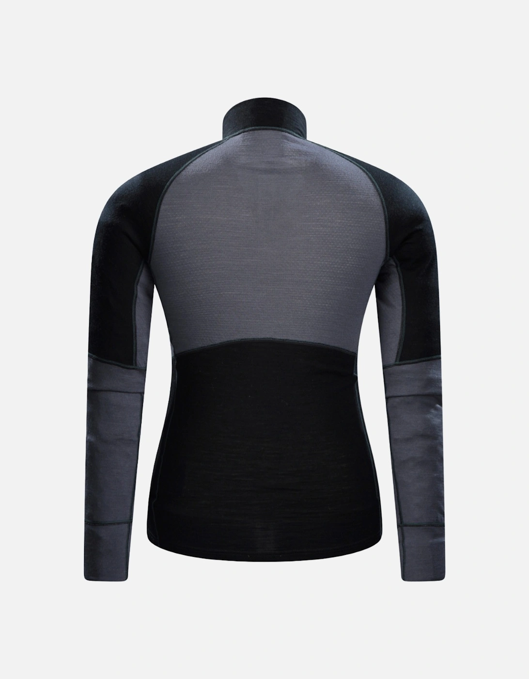 Mens Ultra Merino Wool Zip Neck Base Layer Top