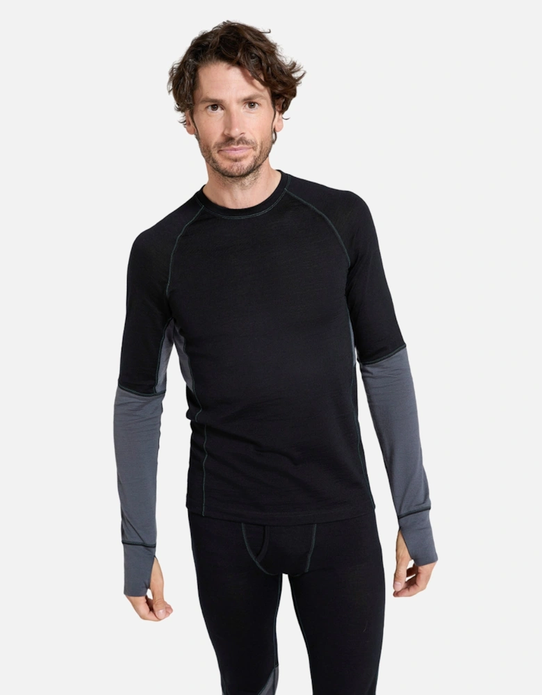 Mens Ultra Merino Wool Round Neck Base Layer Top