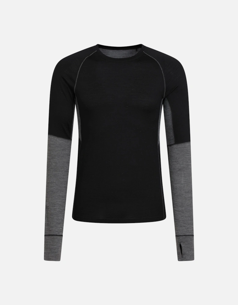 Mens Ultra Merino Wool Round Neck Base Layer Top