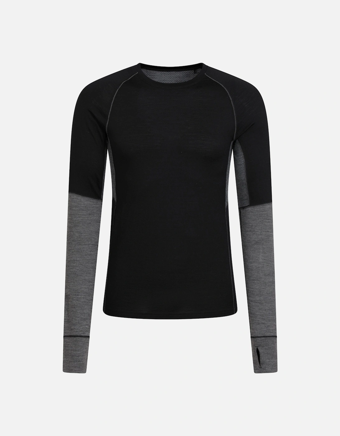 Mens Ultra Merino Wool Round Neck Base Layer Top, 4 of 3