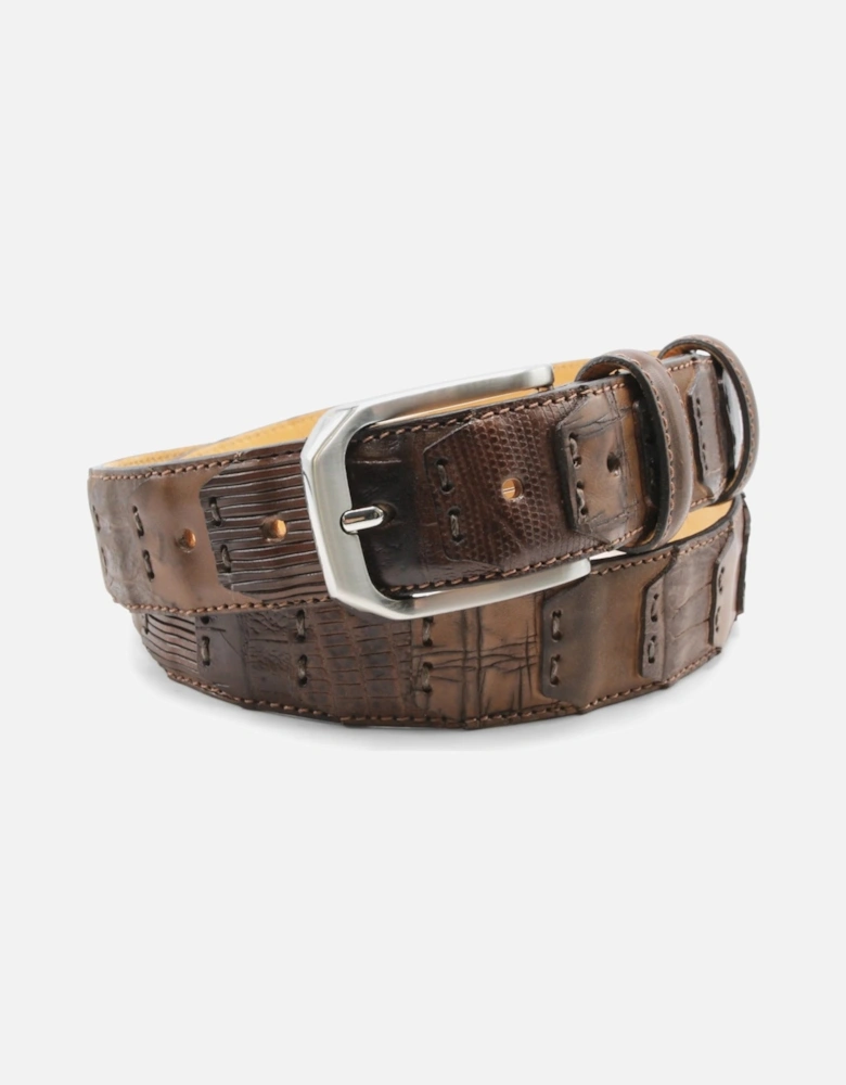 Maradona Tonal Patchwork Belt 002 Brown