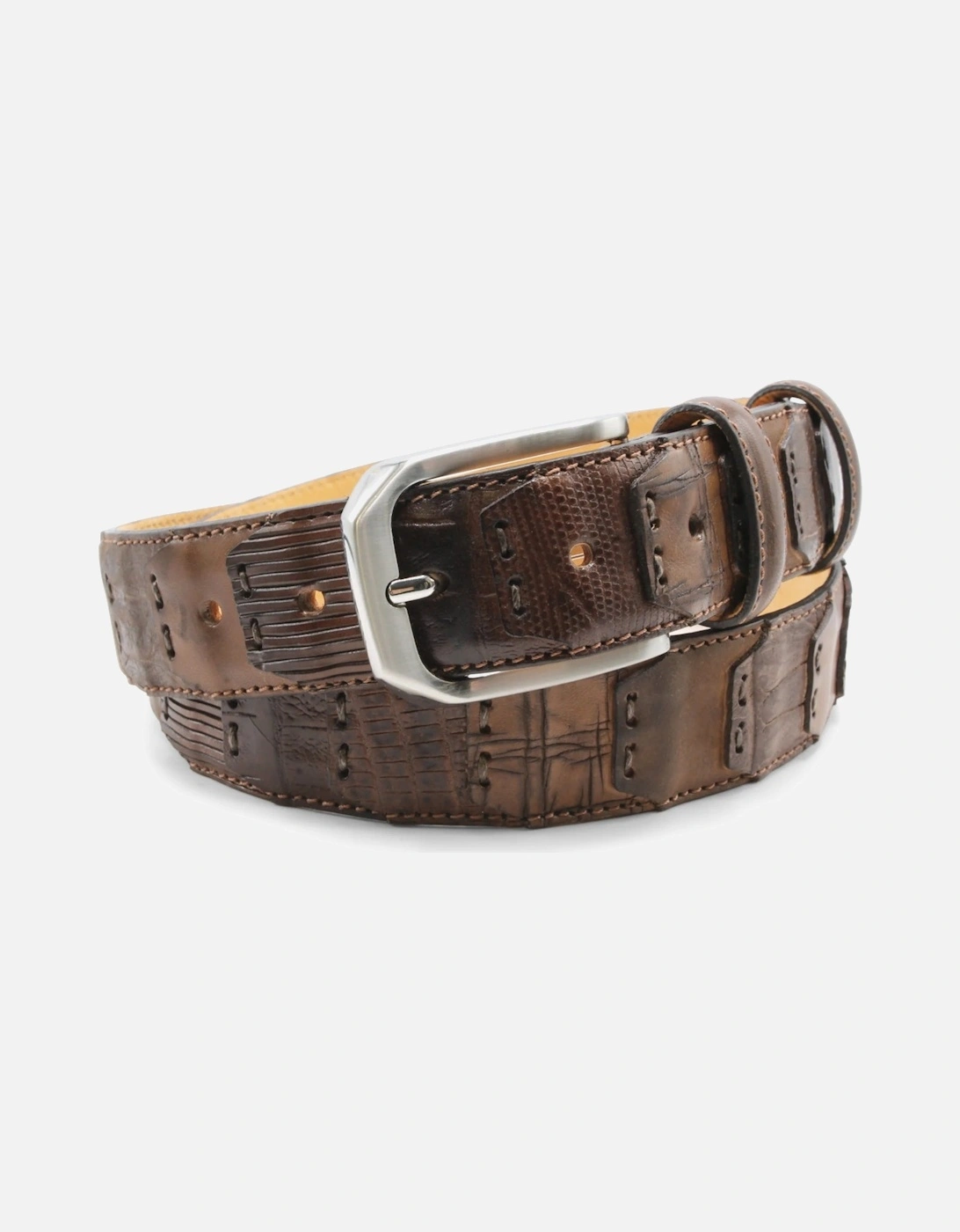 Maradona Tonal Patchwork Belt 002 Brown, 2 of 1