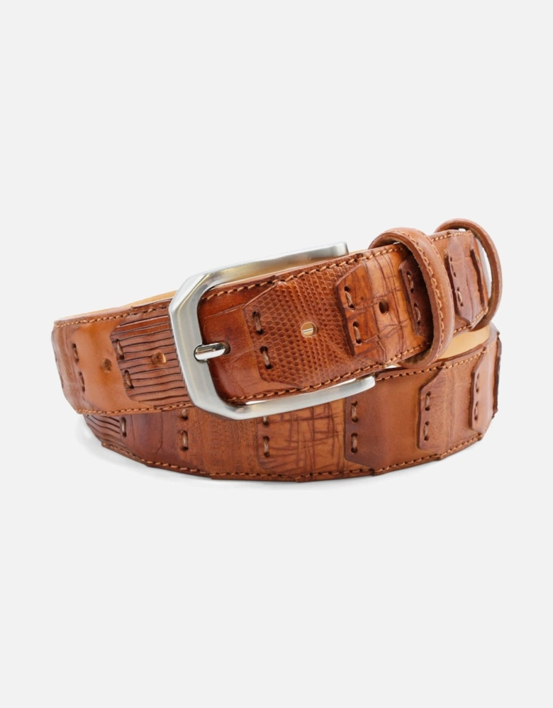 Maradona Tonal Patchwork Belt 004 Tan