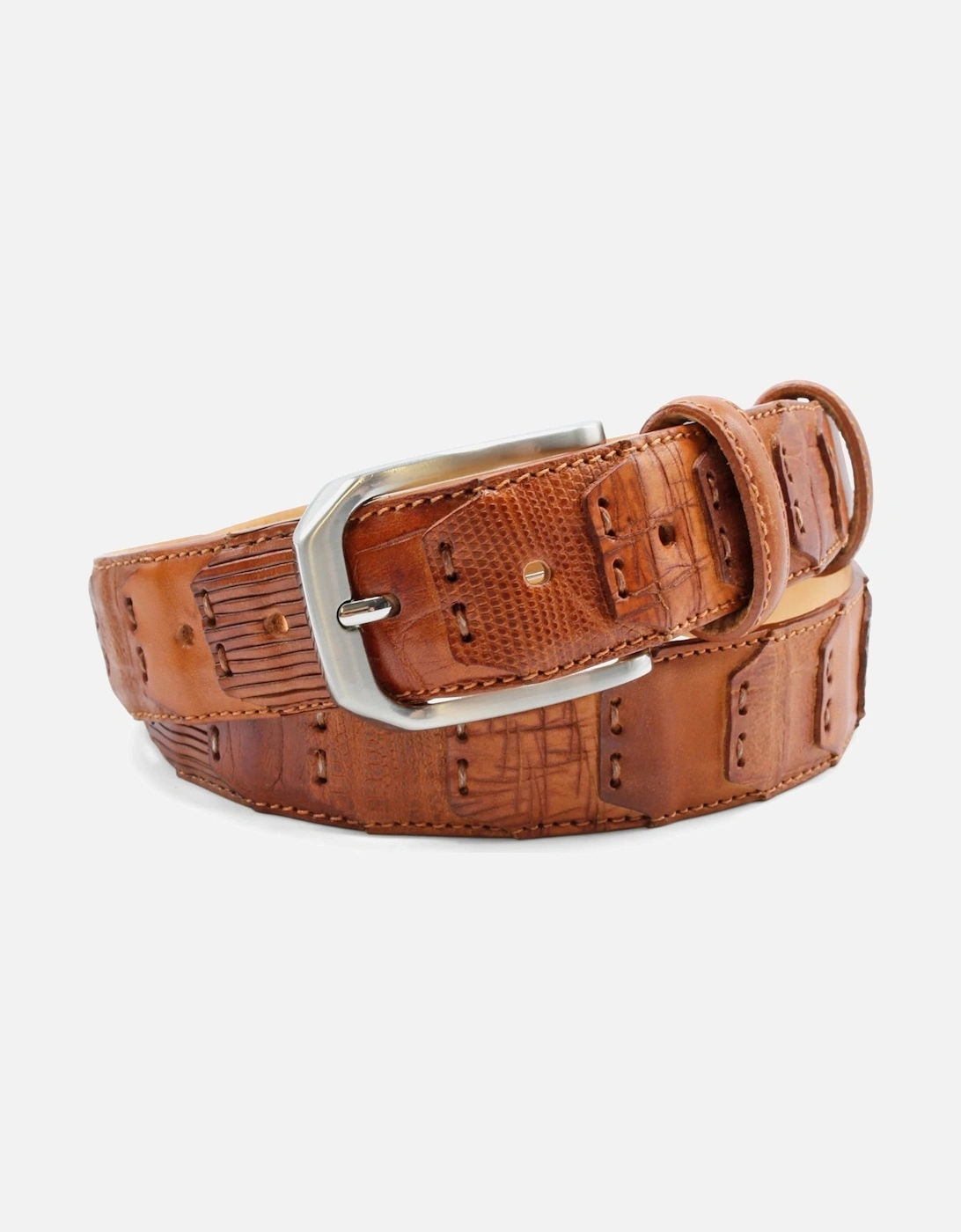 Maradona Tonal Patchwork Belt 004 Tan, 2 of 1