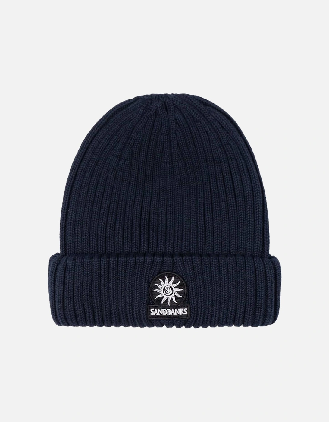 Badge Logo Ribbed Beanie Navy, 2 of 1